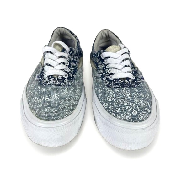 Vans Ultra Cush Lace Up Sneakers Blue Gray paisley white soles Womens 10.5 - Picture 8 of 15